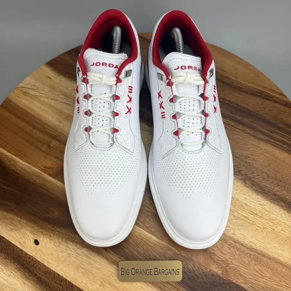 Nike Air Jordan ADG 5 White Fire Red Golf Shoes (FQ6642-101) Men's Size 10 New